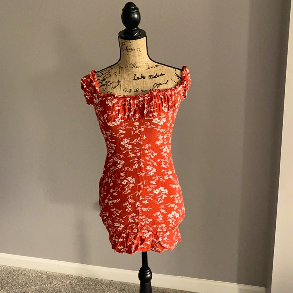 Flower orange dress